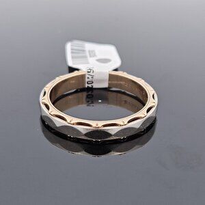 Kaynar 14K Yellow Gold Band Wedding Ring with White Overlay 4.9 Grams Size 11